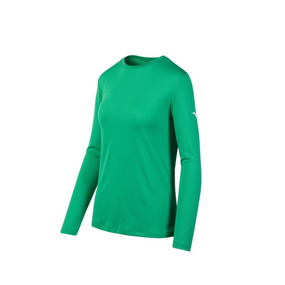 Mizuno Women's Long Sleeve T-Shirts Green (530044-DWE)